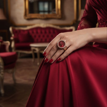 Royal Ruby Dial American Diamond Ring