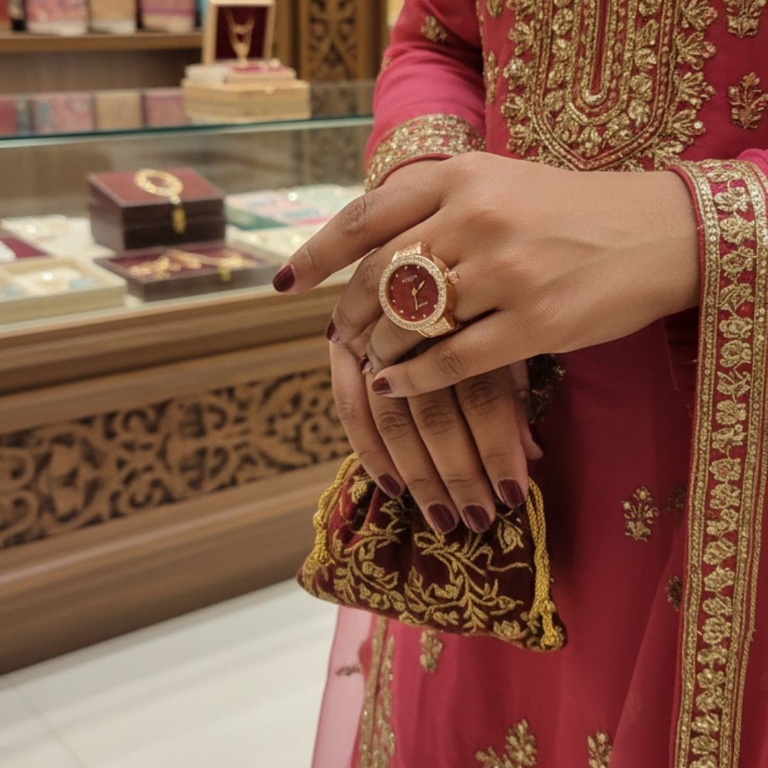 Royal Ruby Dial American Diamond Ring