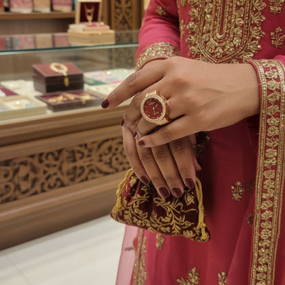 Royal Ruby Dial American Diamond Ring