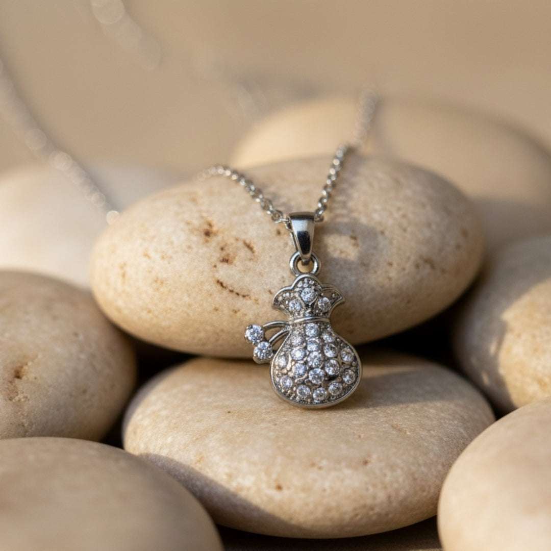 Crystal Pineapple Pendant Necklace – Silver Chain