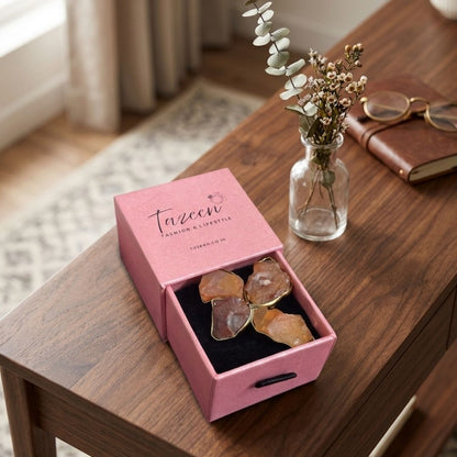 Blush Quartz Petal Statement Ring in Gold Vermeil