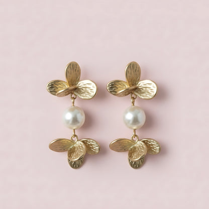 Gold Butterfly Chandelier Tassel Earrings