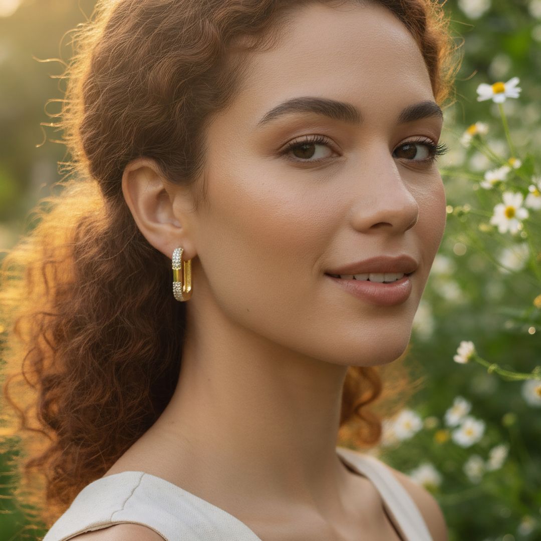 18K Gold Plated Anti-Tarnish Crystal Huggie Earrings