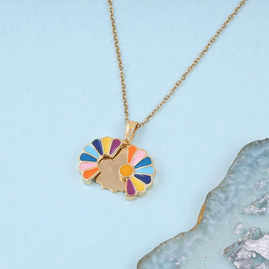Vivid Multicolor Anti-Tarnish Flower Pendant Necklace