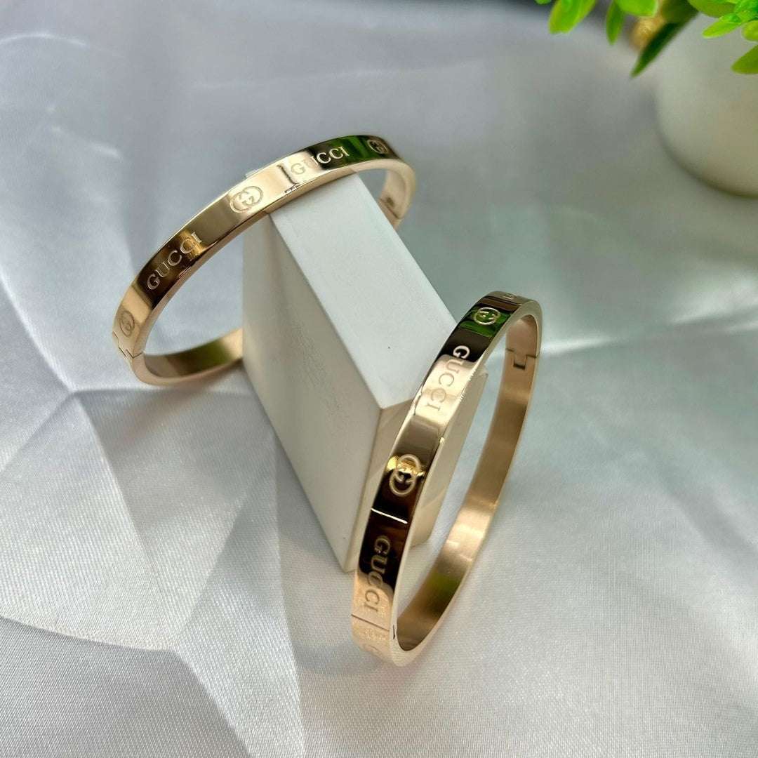 Elegant Rose Gold Designer Bracelet | Luxury Engraved Bangle