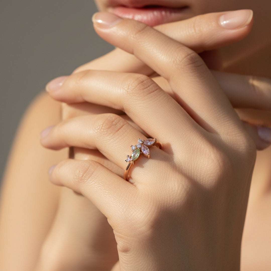 Butterfly Gold Plated Diamond Ring