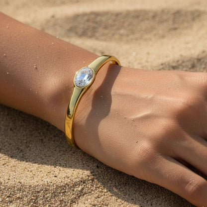 AD Premium Gold Solitaire Bangle