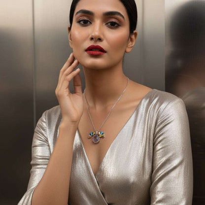 Vivid Multicolor Anti-Tarnish Flower Pendant Necklace