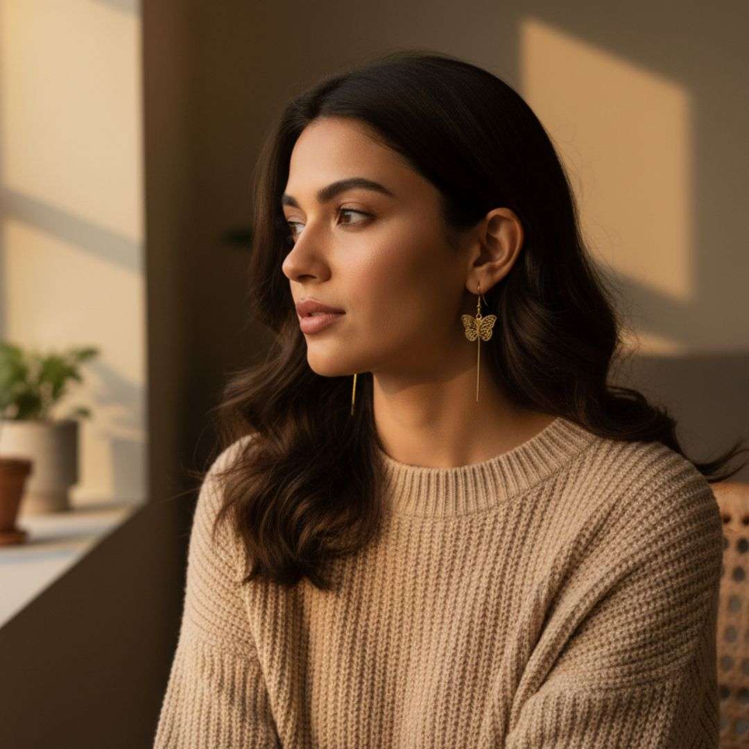 Anti-Tarnish Premium Butterfly Dangle Earrings