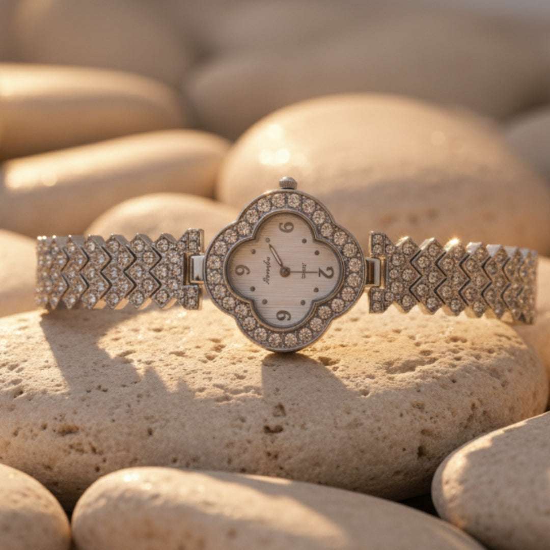 Designer Diamond Bangle Watch – Luxury Crystal Pavé Bracelet