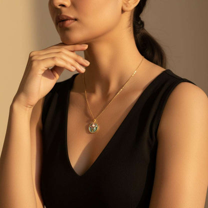 Anti-Tarnish Pastel Floral Medallion Pendant