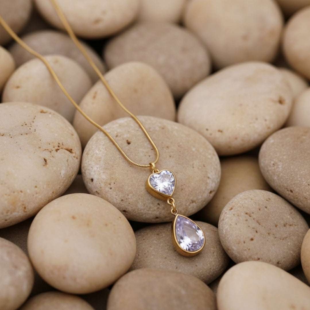 Anti-Tarnish Diamond Drop Pendant