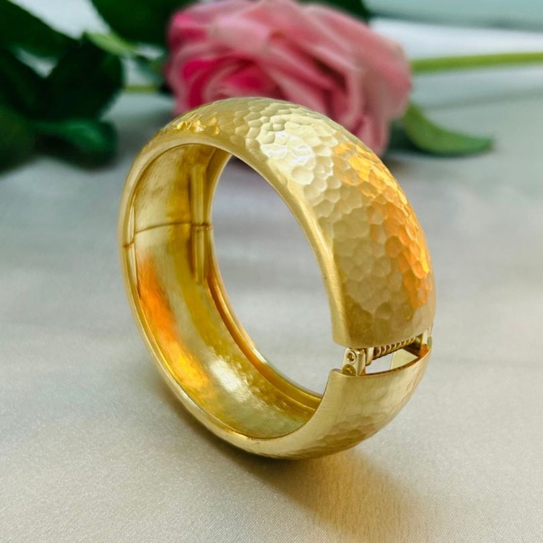 Hammered Gold Plated Cuff Bracelet