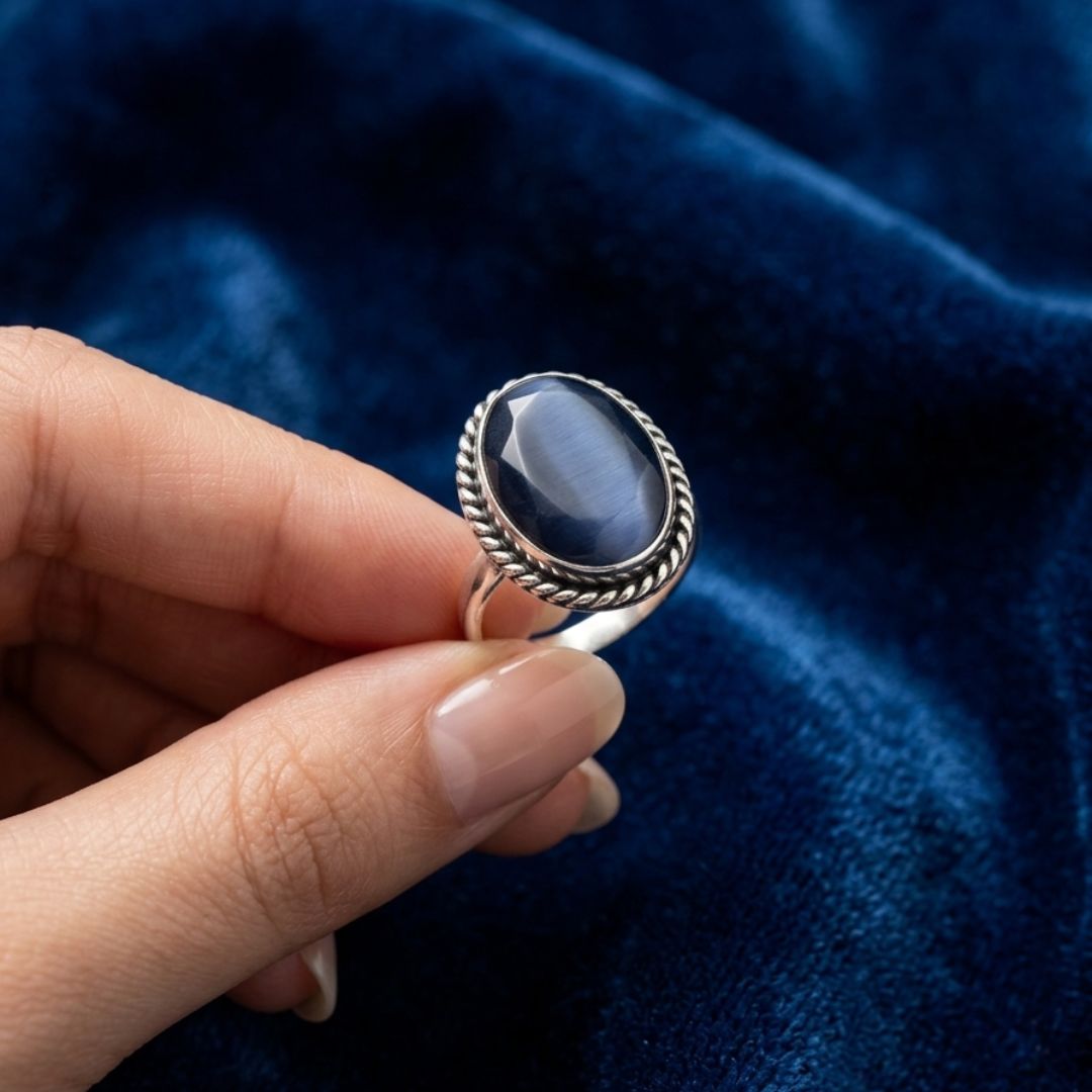 Vintage Lapis Jamun Stone Silver Ring