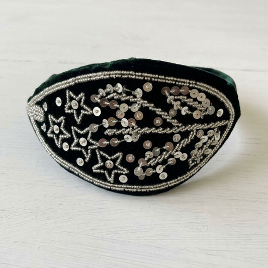Handmade Premium Velvet Hairband with Sequin & Star Embellishment