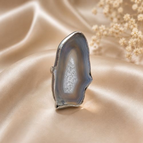 Agate Slice Statement Ring