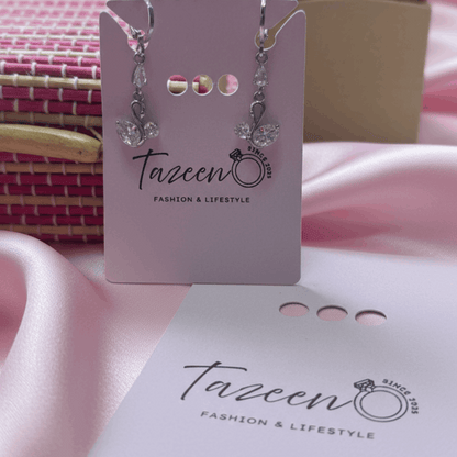 Silver Swan CZ Drop Earrings