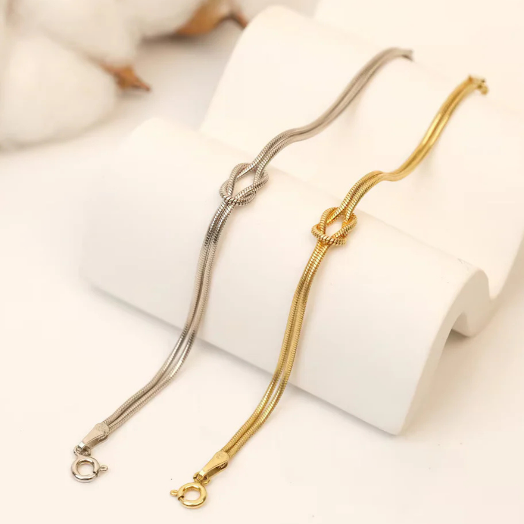 Eternal Knot Bracelet (Anti-Tarnish) (Gold & Silver)