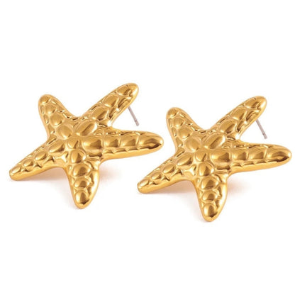 Gold Plated Starfish Stud Earrings