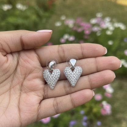 Sparkling Heart American Diamond Earrings