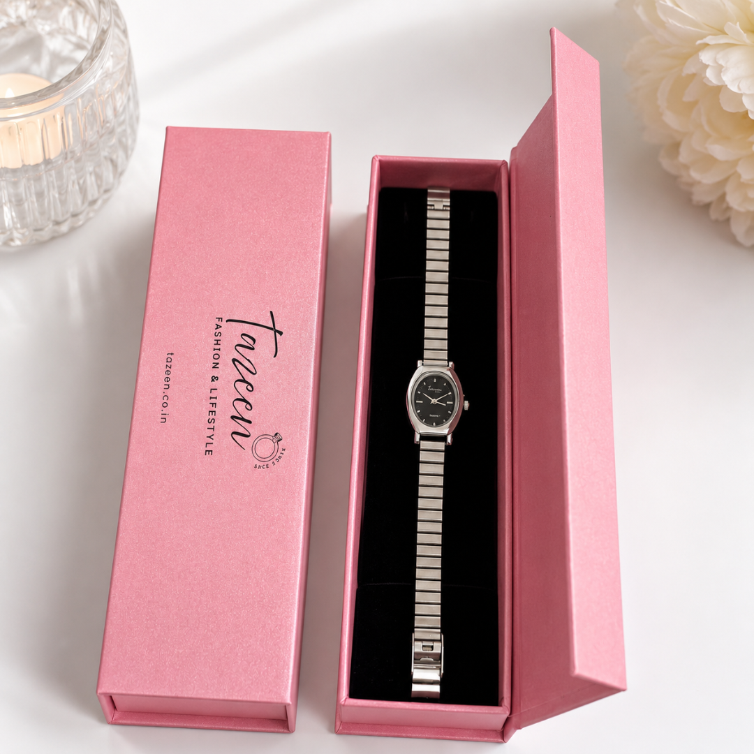 Annie Elite Oval Silver Watch – Stainless Steel Bracelet Watch for Women