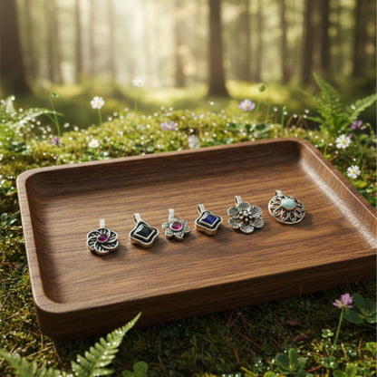 Classic Floral & Geometric Oxidised Nose Pins – 6 Variations