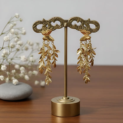 Gold Butterfly Tassel Earrings