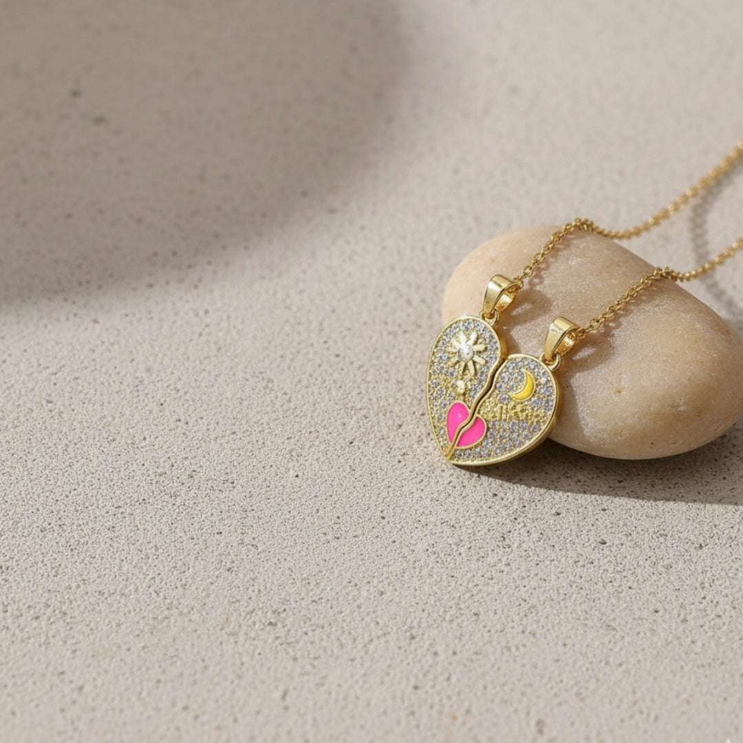 Sun & Moon Anti-Tarnish Couple Pendant