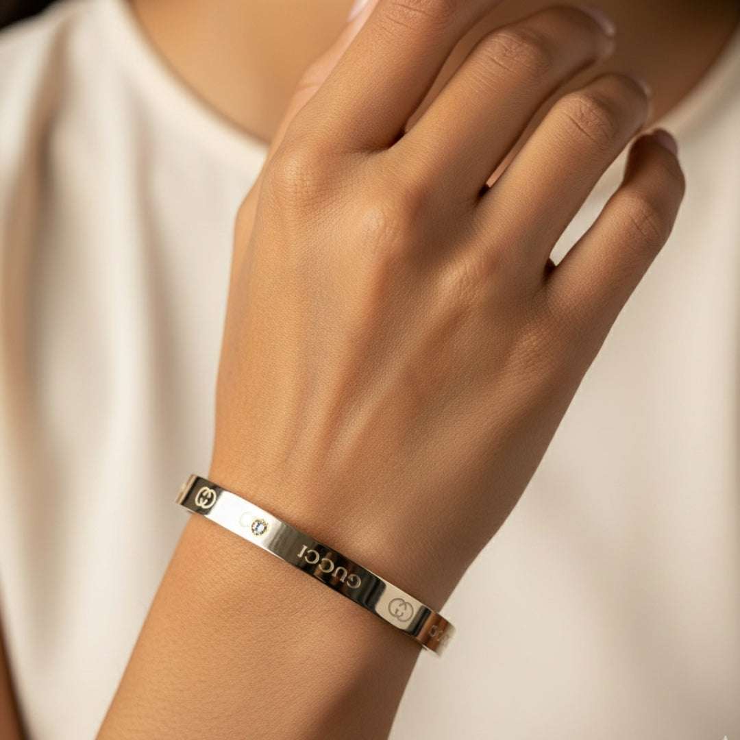 Elegant Rose Gold Designer Bracelet | Luxury Engraved Bangle