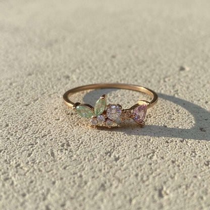 Butterfly Gold Plated Diamond Ring