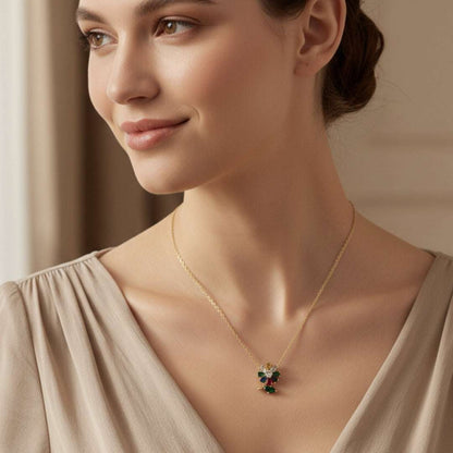 Radiant Multicolor Anti-Tarnish Diamond Pendant