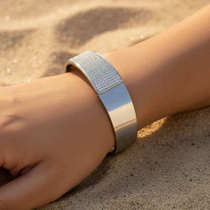 AD Premium Silver Cuff Bangle