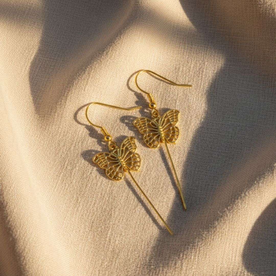 Anti-Tarnish Premium Butterfly Dangle Earrings