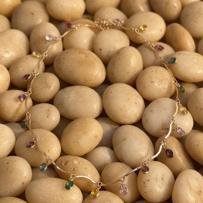 Anti-Tarnish Multicolor Drop Charm Necklace