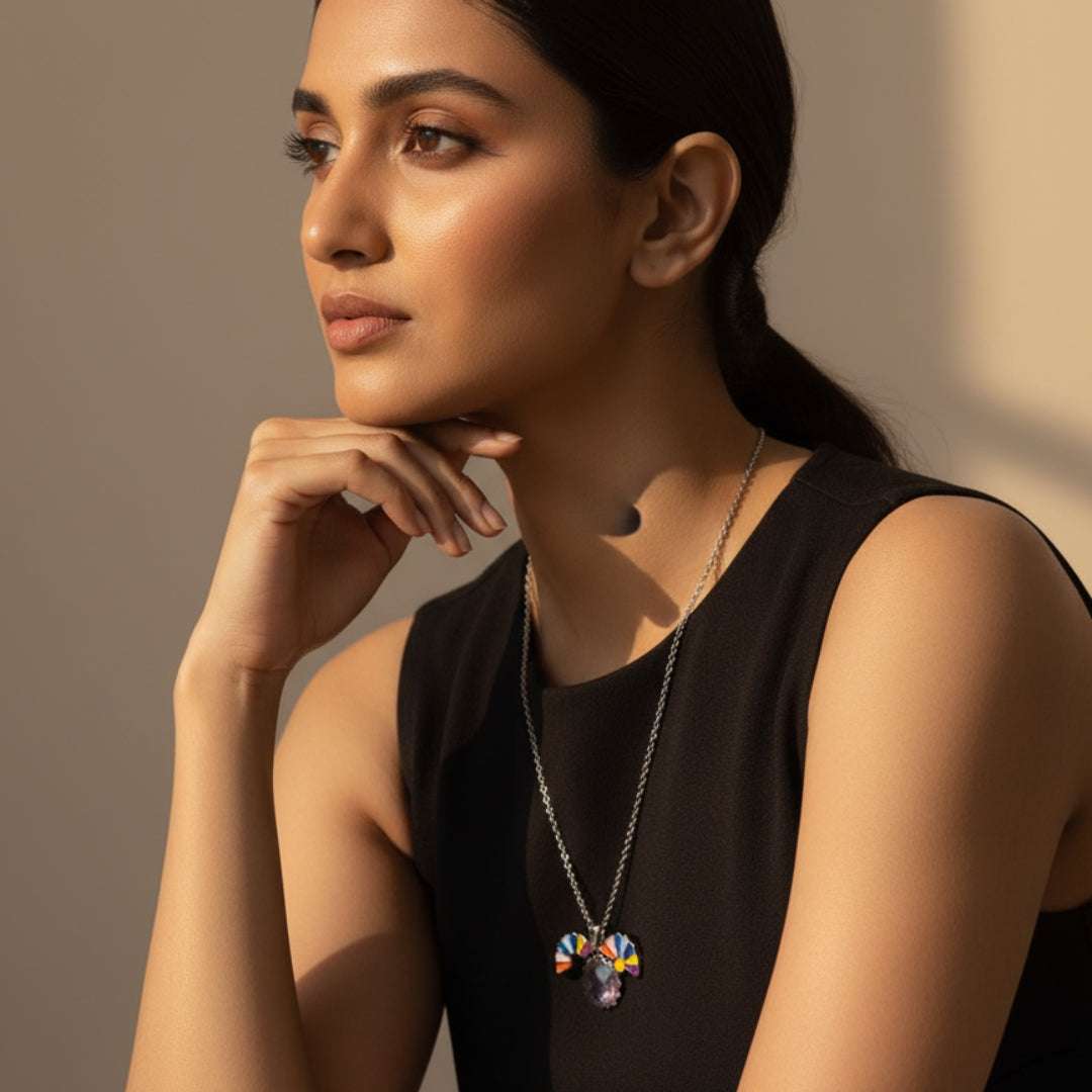 Vivid Multicolor Anti-Tarnish Flower Pendant Necklace