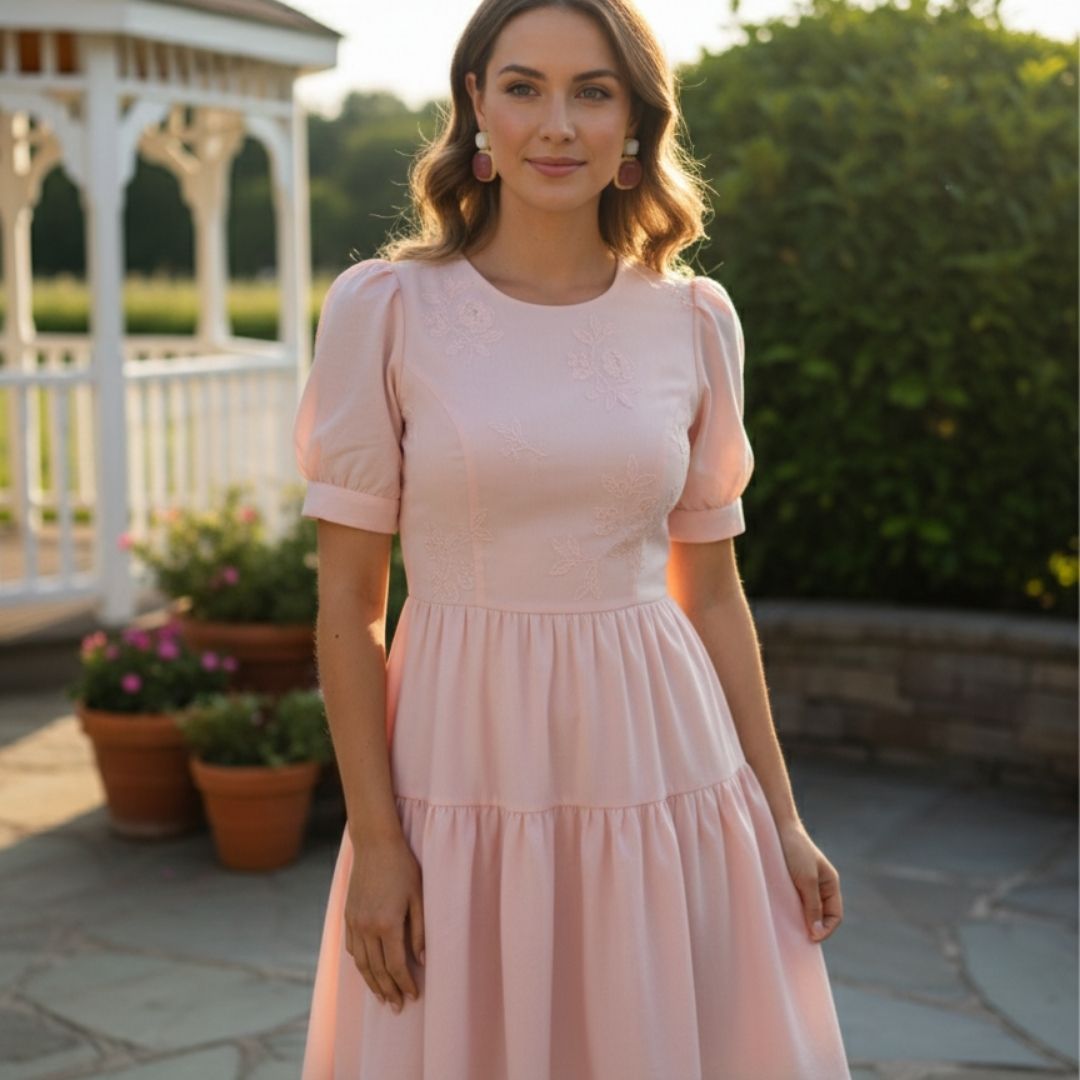 Oxidised Stone Stud Earrings – Soft Pink & Ivory