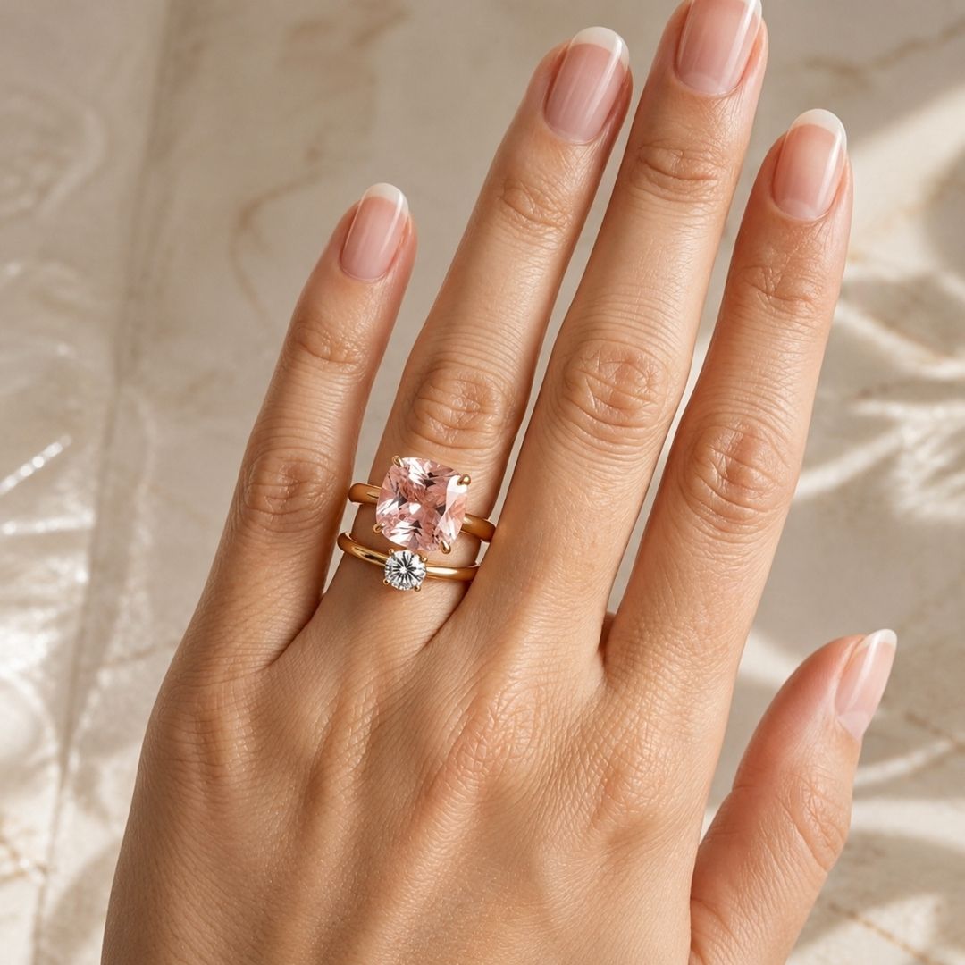 Blush Radiance Double Crystal Ring