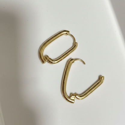 Gold Plated CZ Square Hoop Earrings Set | Anti-Tarnish