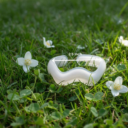 Frost White Resin Wave Bangle Bracelet for Women – Minimal Cuff