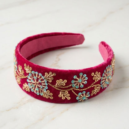 Handmade Premium Velvet Hairband with Sequin & Star Embellishment