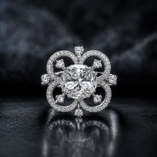 Elegant Floral AD Statement Ring