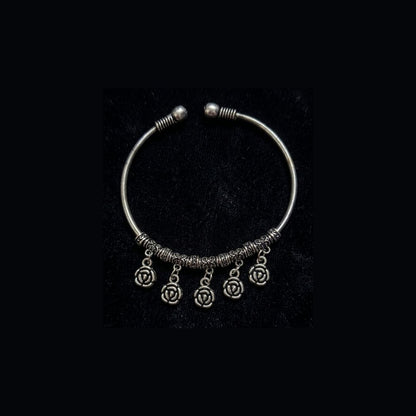 German Oxidized Rose Charm Bracelet