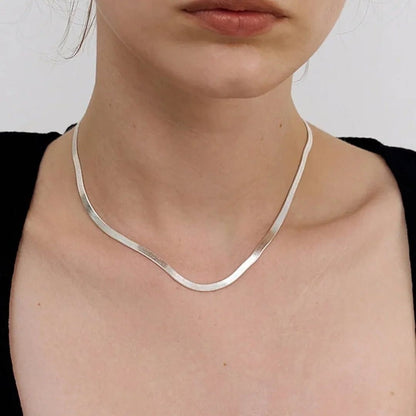Minimalist Oxidised Silver Chain Necklace