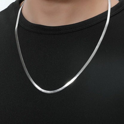 Minimalist Oxidised Silver Chain Necklace