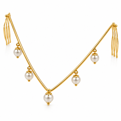 Anti-Tarnish Traditional Hair Jewelry with Elegant Pearl Drops