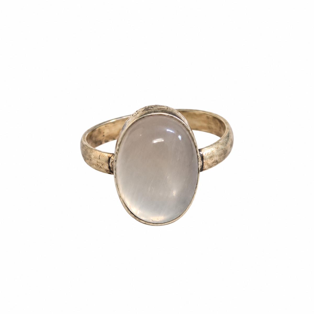Oxidised German Silver White Stone Ring