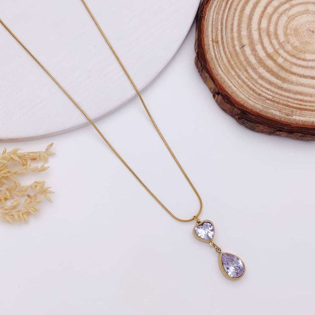 Anti-Tarnish Diamond Drop Pendant