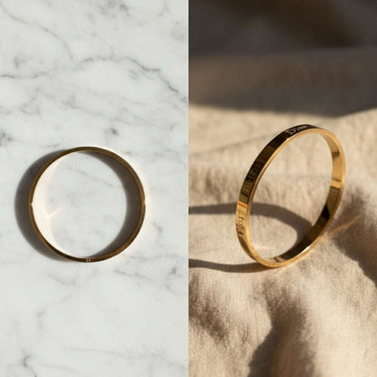 Rose Gold Dior Engraved Bracelet | Chic Luxury Bangle