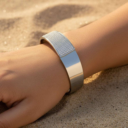 AD Premium Silver Cuff Bangle