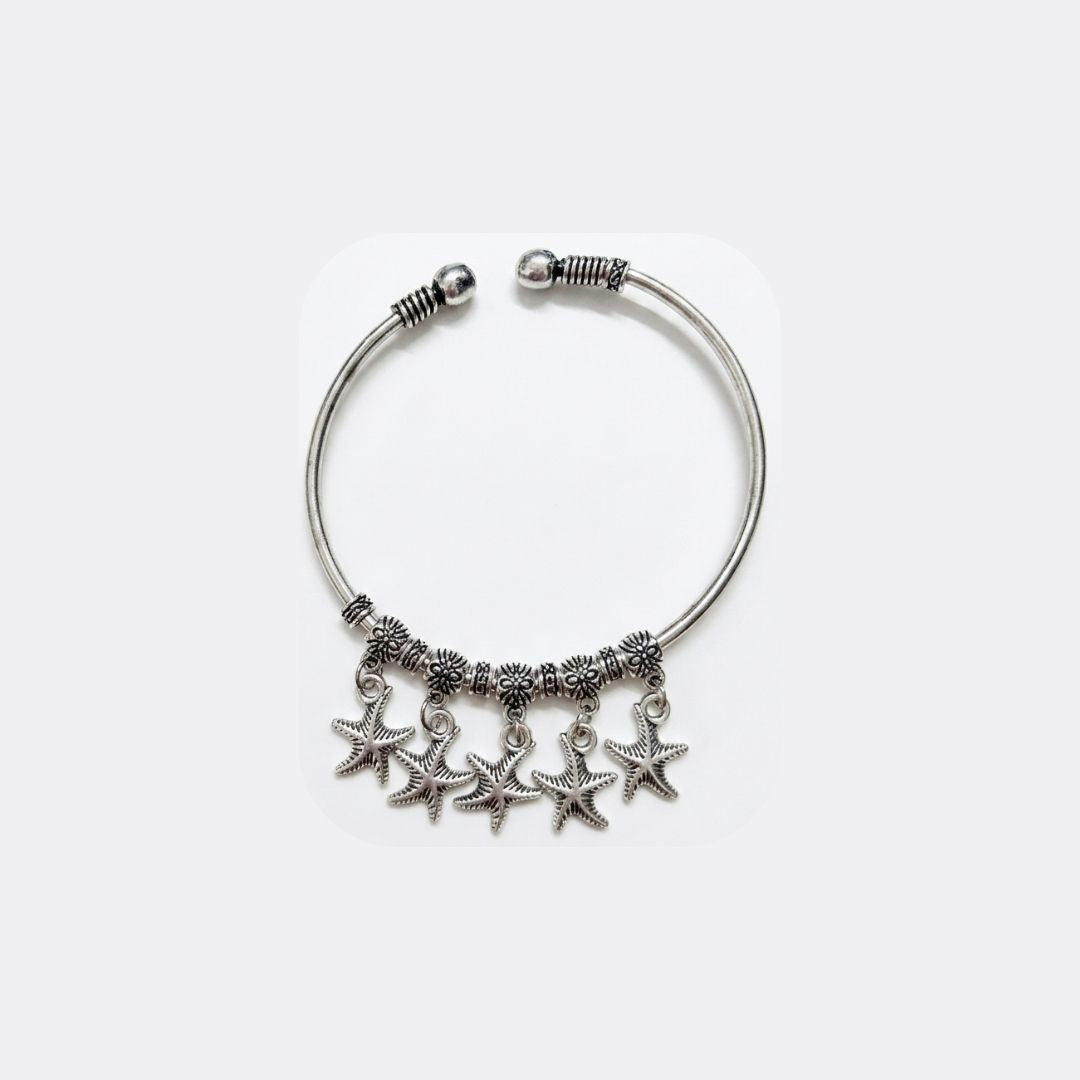 German Oxidized Starfish Charm Bracelet
